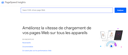 Google page speed pour faire un audit de vitesse de site