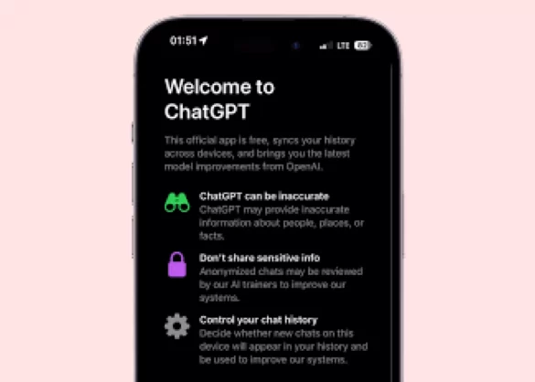 l’application iOS mobile pour chatgpt