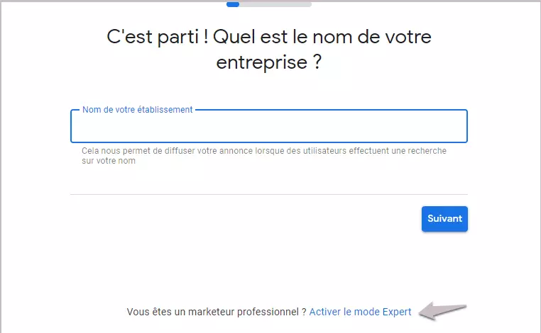 Activer mode expert Google ads avant d’accéder à google keyword planner 